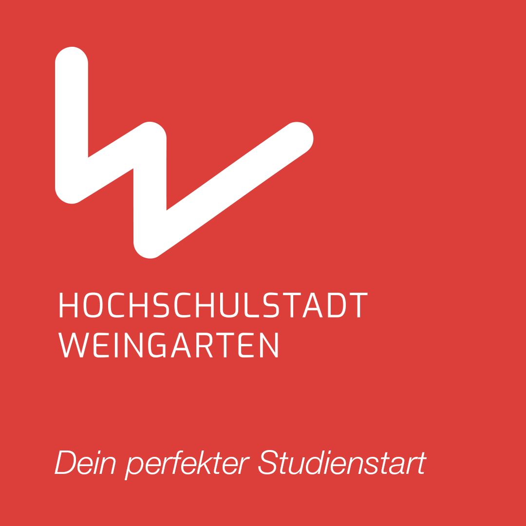 Grafik mit Logo der Kampagne „Hochschulstadt Weingarten – Dein perfekter Studienstart”.