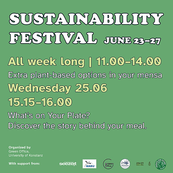 Sustainability Festival | June 23–27 - All week long: more plant-based options in your Mensa and don’t miss the famous Mensa Tour on June 25