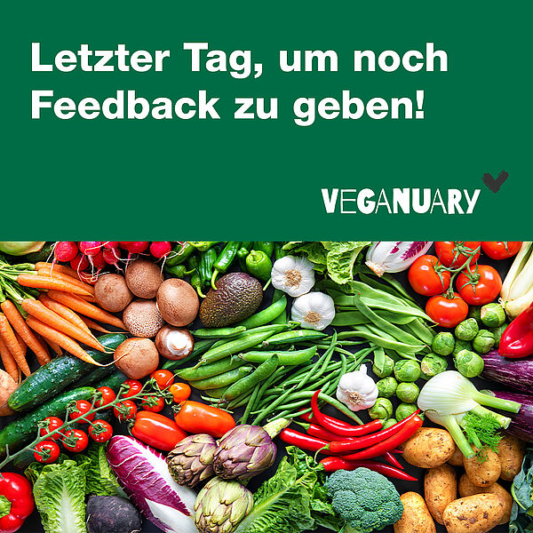 Letzter Tag, um noch Feedback zum Veganuary zu geben!
