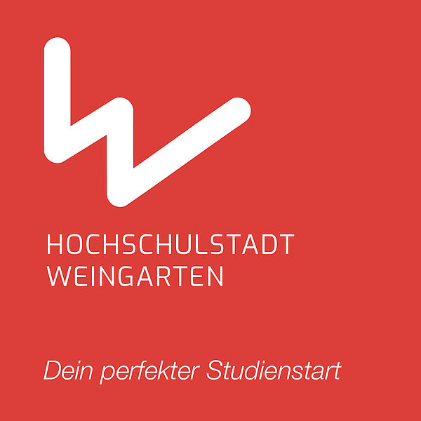 Grafik mit Logo der Kampagne „Hochschulstadt Weingarten – Dein perfekter Studienstart”.