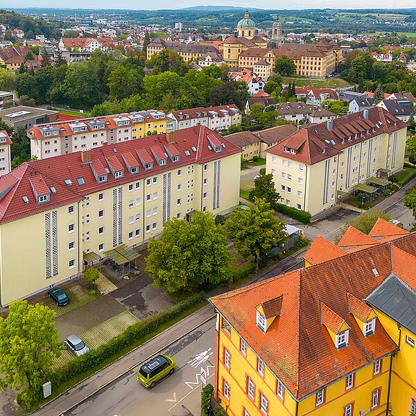 Aerial view of the halls of residence Lazarettstrasse